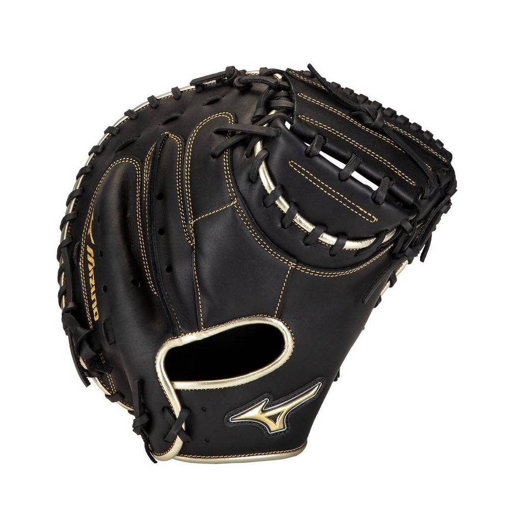 Mizuno Men's MVP Prime SE Baseball Catcher’s Mitt 34" Black/Gold (312878-KCG)